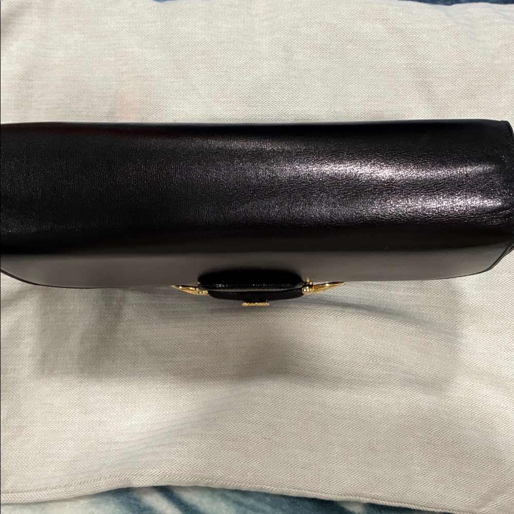 Vintage Celine Chic Black Leather Bag with Gold Accents - Picture 2 of 14